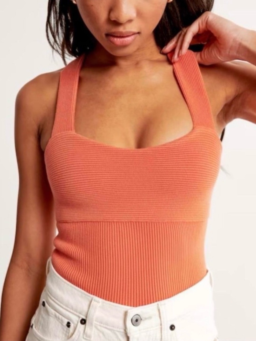Abercrombie & Fitch Ribbed Cross-Back Tank Top Size XL - Picture 2 of 4